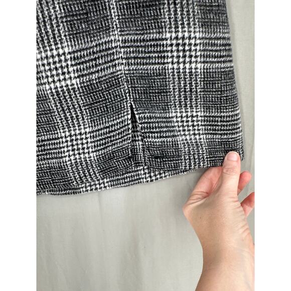 Tinseltown Skirt Womens Small Black Mini Plaid Grunge Boho Slit Academia - Picture 6 of 8